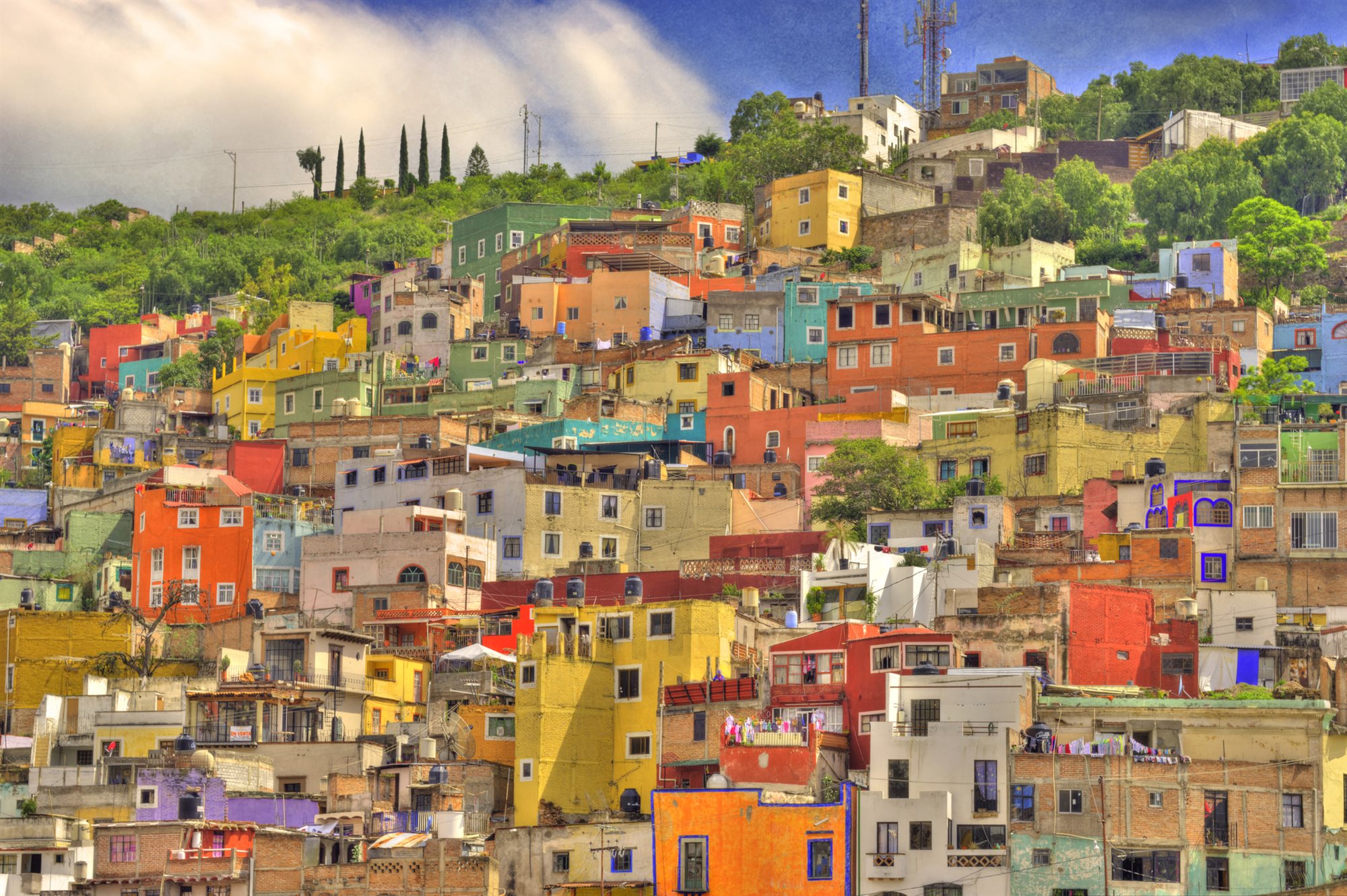 Colorful hillside houses of Guanajuato, Mexico